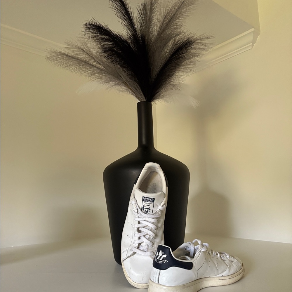 Adidas White and Blue Stan Smith Shoes